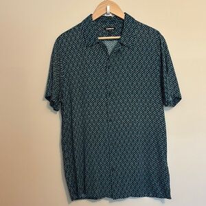 Express Blue Casual Button Down Shirt